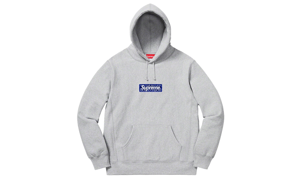 Bandana Box Logo Hooded Sweatshirt Grey