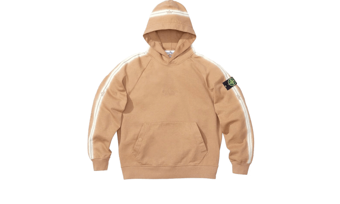 Stone Island Stripe Hooded Sweatshirt Beige