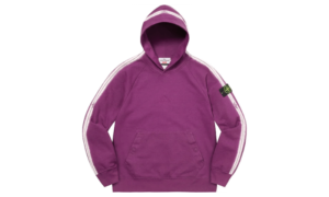 Stone Island Stripe Hooded Sweatshirt Purple