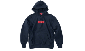 Swarovski Box Logo Hooded Sweatshirt Navy