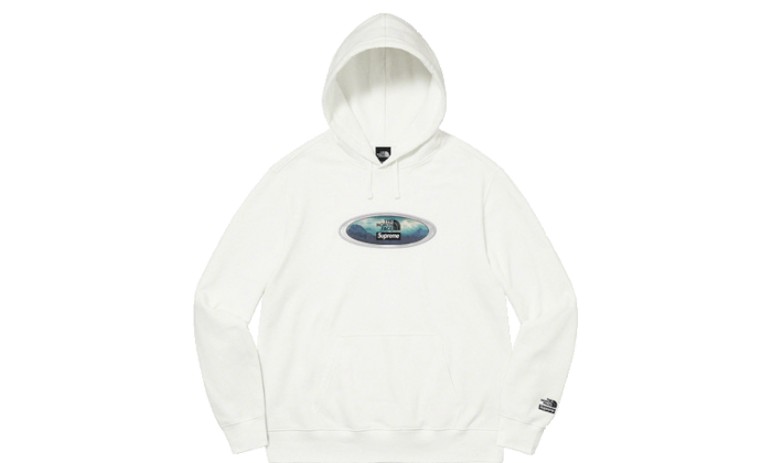 The North Face Lenticular Mountains Hooded Sweatshirt White